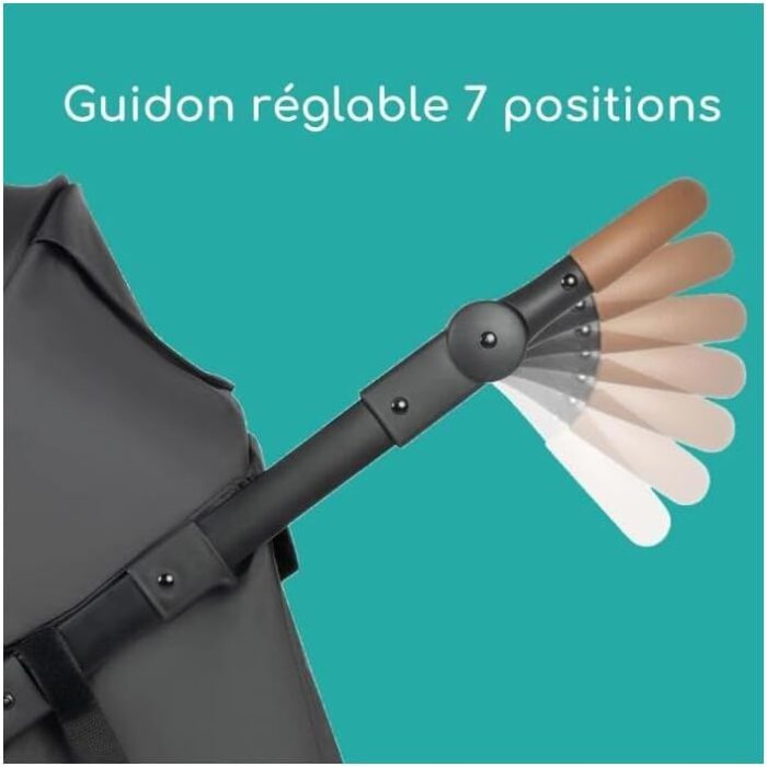 Bebeconfort Cloudy, All-Terrain Pushchair, 0 – 4 Years (max. 22kg), Reclining Baby Stroller, Fast Folding, 3 Large Air Wheels, Adjustable Handlebar, Spacious Storage Basket, Mineral Graphite