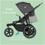 Bebeconfort Cloudy, All-Terrain Pushchair, 0 – 4 Years (max. 22kg), Reclining Baby Stroller, Fast Folding, 3 Large Air Wheels, Adjustable Handlebar, Spacious Storage Basket, Mineral Graphite