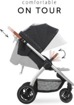 hauck Uptown, Melange Black - Pushchair with Large Seat, Rubber Wheels, Suspension Raincover & Cup Holder, Height-Adjustable, Easy & Compact Folding, Fully Reclining from Birth up to 22 kg