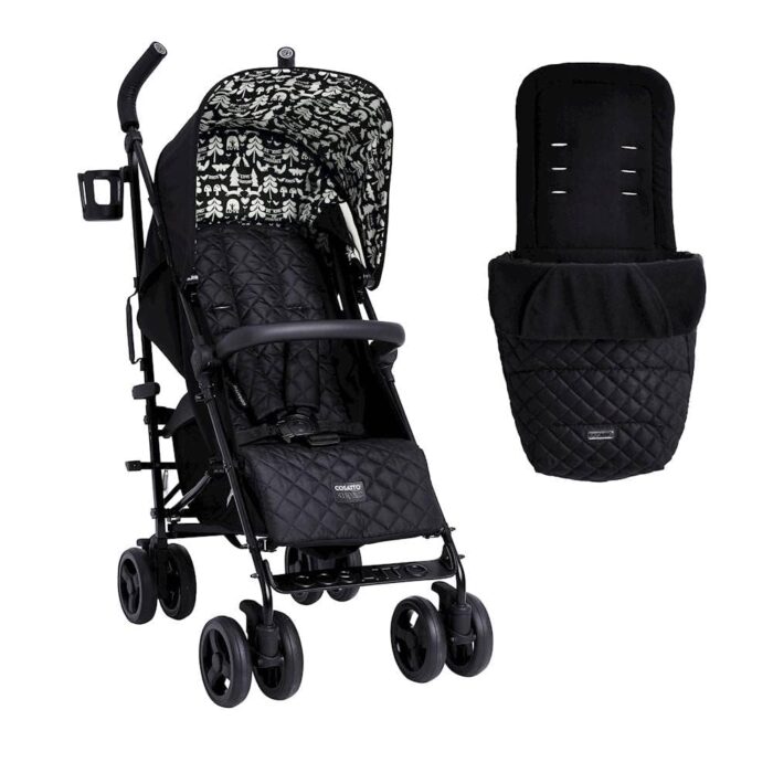Cosatto Supa 3 Pushchair with Footmuff – Lightweight Stroller from Birth to 25Kg - Easy, Compact, Umbrella Fold, Large Shopping Basket, Carry Handle Footmuff (Old Macdonald)