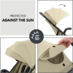 hauck Shop N Care Trio Set, Olive - Lightweight Pushchair (only 8.5 kg) Travel System with Pram Unit & i-Size Car Seat from Birth, Snack Tray, Cup Holder & Raincover, Fully Reclining up to 22 kg