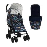 Cosatto Supa 3 Pushchair with Footmuff – Lightweight Stroller from Birth to 25Kg - Easy, Compact, Umbrella Fold, Large Shopping Basket, Carry Handle Footmuff (Old Macdonald)