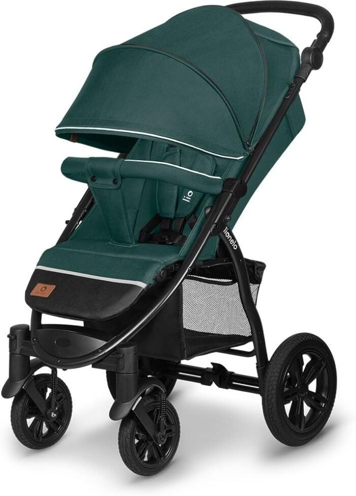 LIONELO Pushchair from Birth up to 22 kg Annet Tour Light & Foldable Stroller with Reclining backrest to a Lying Position, EVA Foam Wheels, Mosquito Net, Footblanket, Drink Holder, Basket, XXL Hood