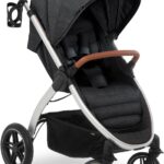 hauck Uptown, Melange Black - Pushchair with Large Seat, Rubber Wheels, Suspension Raincover & Cup Holder, Height-Adjustable, Easy & Compact Folding, Fully Reclining from Birth up to 22 kg