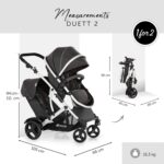 hauck Duett 2, Black - Baby & Toddler Tandem Pushchair with Raincover, Carrycot Convertible to Reversible Seat from Birth up to 15 kg & Second Seat from 6 Months, Compact & Foldable, Height-Adjustable
