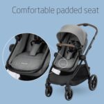 Maxi COSI Zelia Select Trio, Baby Stroller 3 in 1 with Car Seat, 0-4 Years (0-22 kg), One-Hand Fold, Compact and Reversible Puschair Travel System, with CabrioFix S i-Size Baby Car Seat, Grey
