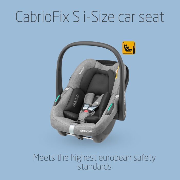 Maxi COSI Zelia Select Trio, Baby Stroller 3 in 1 with Car Seat, 0-4 Years (0-22 kg), One-Hand Fold, Compact and Reversible Puschair Travel System, with CabrioFix S i-Size Baby Car Seat, Grey