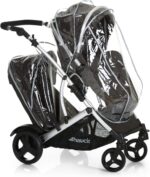 hauck Duett 2, Black - Baby & Toddler Tandem Pushchair with Raincover, Carrycot Convertible to Reversible Seat from Birth up to 15 kg & Second Seat from 6 Months, Compact & Foldable, Height-Adjustable
