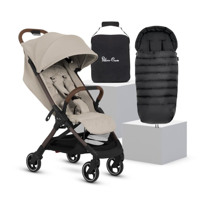Silver Cross - Clic 2 Compact Stroller & Travel Bag - Travel Stroller For Life On The Go - Foldable & Lightweight - Suitable From Birth To 4 years - Cobble