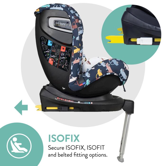 Cosatto All in All Rotate 360° Swivel Spin Car Seat - Group 0+123, 0-36 kg, 0-12years, ISOFIX, ERF, Anti-Escape (Beep Beep) - Image 5