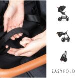 hauck Uptown, Melange Black - Pushchair with Large Seat, Rubber Wheels, Suspension Raincover & Cup Holder, Height-Adjustable, Easy & Compact Folding, Fully Reclining from Birth up to 22 kg