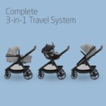 Maxi COSI Zelia Select Trio, Baby Stroller 3 in 1 with Car Seat, 0-4 Years (0-22 kg), One-Hand Fold, Compact and Reversible Puschair Travel System, with CabrioFix S i-Size Baby Car Seat, Grey
