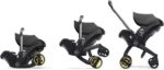 Doona+ Baby Car Seat & Travel Stroller Nitro Black - Convertible 0+ Car Seat and Pram with 5 Point Safety Harness - Ergonomic Pushchair and Travel System - ISOFIX Base Sold Separately