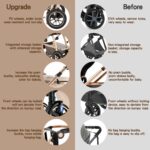 Gcarebb 3 in 1 Prams Travel System, Pushchair with Height Adjustable Handle, Travel Pram with Mosquito Net, Baby Stroller with Aluminum Frame for Newborn 0-4 Years