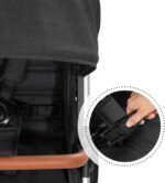 hauck Uptown, Melange Black - Pushchair with Large Seat, Rubber Wheels, Suspension Raincover & Cup Holder, Height-Adjustable, Easy & Compact Folding, Fully Reclining from Birth up to 22 kg