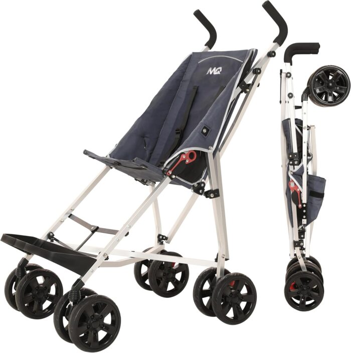 MobiQuip XL Disability Pushchair, Blue - Special Needs Stroller for Older Children up to 50kg - Lightweight Folding Aluminium Frame - Adjustable Footplate & 5-Point Harness - Smooth & Portable