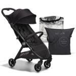 Baby Jogger City Tour 2 Double Travel Pushchair | Lightweight, Foldable & Portable Double Buggy | Pitch Black
