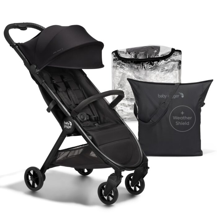 Baby Jogger City Tour 2 Double Travel Pushchair | Lightweight, Foldable & Portable Double Buggy | Pitch Black