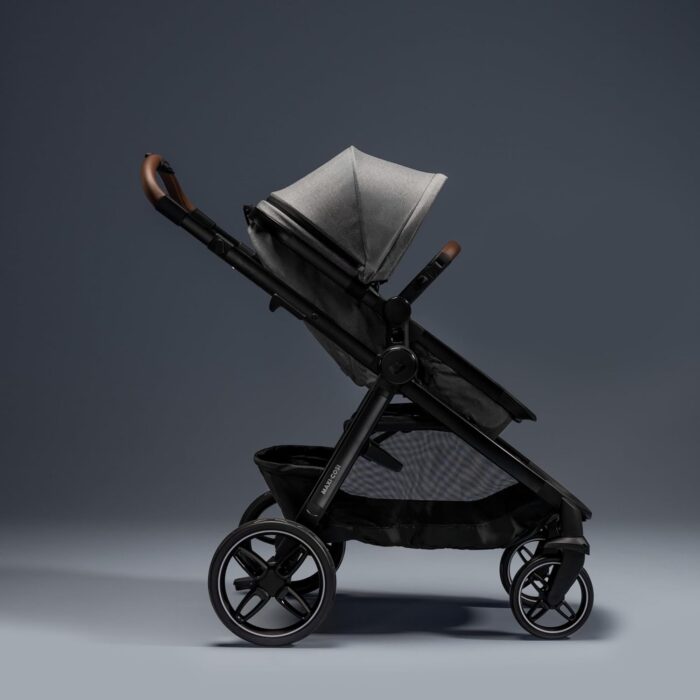 Maxi COSI Zelia Select Trio, Baby Stroller 3 in 1 with Car Seat, 0-4 Years (0-22 kg), One-Hand Fold, Compact and Reversible Puschair Travel System, with CabrioFix S i-Size Baby Car Seat, Grey