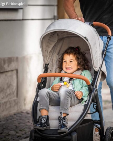 hauck Uptown, Melange Black - Pushchair with Large Seat, Rubber Wheels, Suspension Raincover & Cup Holder, Height-Adjustable, Easy & Compact Folding, Fully Reclining from Birth up to 22 kg