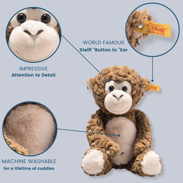 Steiff - 060427 - Soft Cuddly Friends Bodo monkey, 30 cm, Cashew, Brown - Image 4