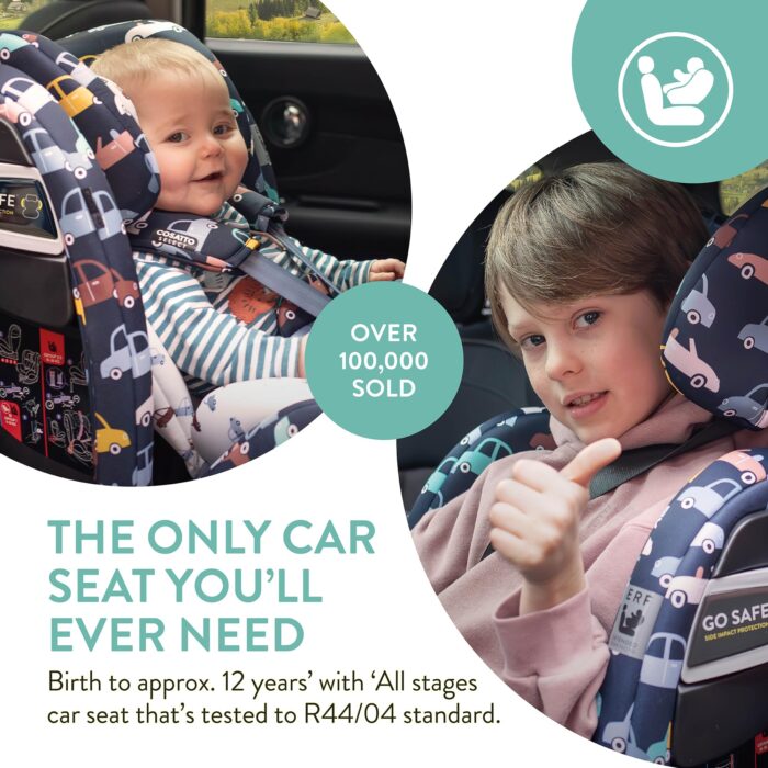 Cosatto All in All Rotate 360° Swivel Spin Car Seat - Group 0+123, 0-36 kg, 0-12years, ISOFIX, ERF, Anti-Escape (Beep Beep) - Image 2