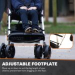 MobiQuip XL Disability Pushchair, Blue - Special Needs Stroller for Older Children up to 50kg - Lightweight Folding Aluminium Frame - Adjustable Footplate & 5-Point Harness - Smooth & Portable