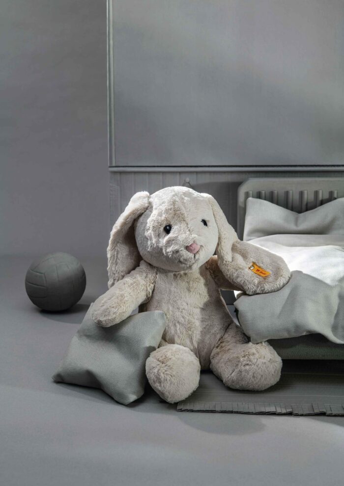 Steiff Soft Cuddly Friends Hoppie Rabbit, Light Grey, 28 cm, 80470, Rainy Day - Image 5