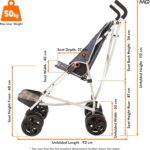 MobiQuip XL Disability Pushchair, Blue - Special Needs Stroller for Older Children up to 50kg - Lightweight Folding Aluminium Frame - Adjustable Footplate & 5-Point Harness - Smooth & Portable