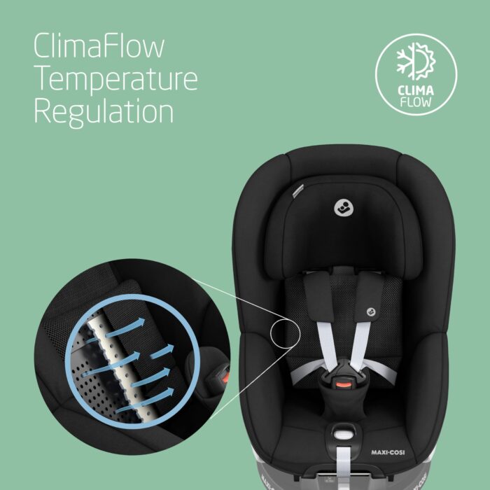 Maxi-Cosi Pearl 360 i-Size – 360° Swivel Baby Car Seat 3 Months–4 Years (61–105 cm), ClimaFlow, Easy-In Harness, G-Cell Protection, Black - Image 10