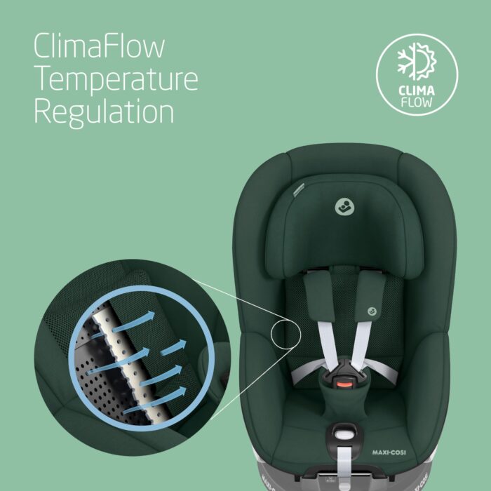 Maxi-Cosi Pearl 360 i-Size – 360° Swivel Baby Car Seat 3 Months–4 Years (61–105 cm), ClimaFlow, Easy-In Harness, G-Cell Protection, Authentic Green - Image 11