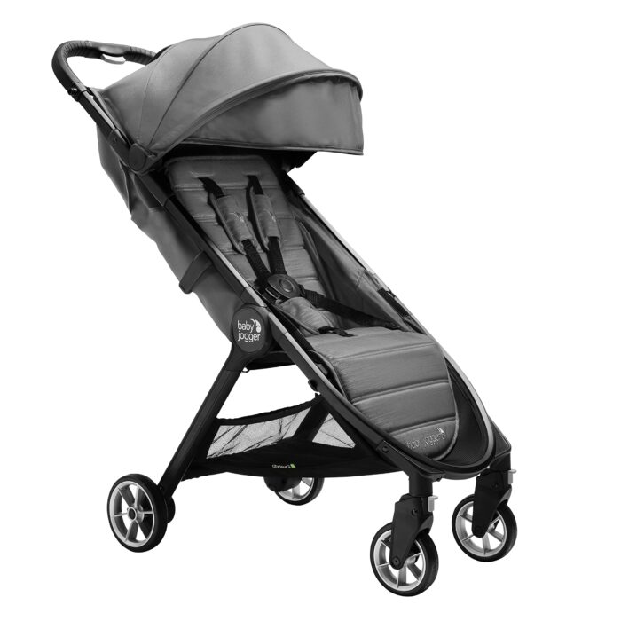 Baby Jogger City Tour 2 Double Travel Pushchair | Lightweight, Foldable & Portable Double Buggy | Pitch Black
