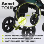 LIONELO Pushchair from Birth up to 22 kg Annet Tour Light & Foldable Stroller with Reclining backrest to a Lying Position, EVA Foam Wheels, Mosquito Net, Footblanket, Drink Holder, Basket, XXL Hood