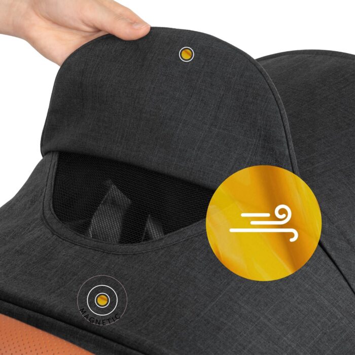 hauck Uptown, Melange Black - Pushchair with Large Seat, Rubber Wheels, Suspension Raincover & Cup Holder, Height-Adjustable, Easy & Compact Folding, Fully Reclining from Birth up to 22 kg