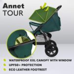 LIONELO Pushchair from Birth up to 22 kg Annet Tour Light & Foldable Stroller with Reclining backrest to a Lying Position, EVA Foam Wheels, Mosquito Net, Footblanket, Drink Holder, Basket, XXL Hood