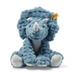 Steiff 087806 Soft Cuddly Friends Dixi triceratops, pe,28 cm, Aegean Blue